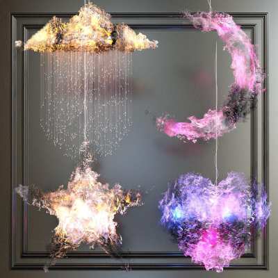 现代装饰吊灯3D模型下载